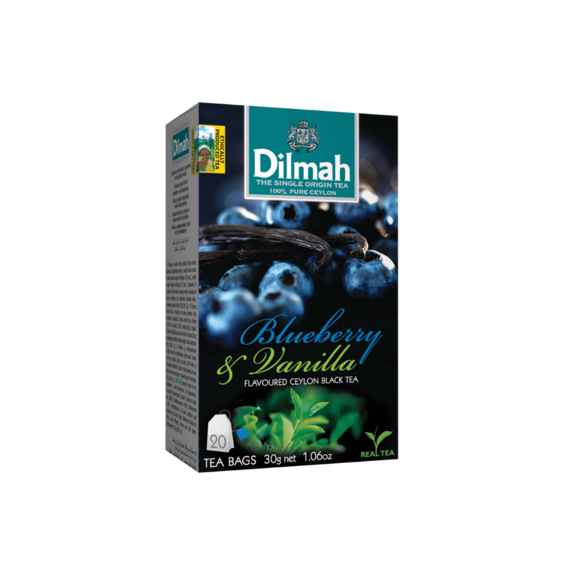 B401 DILMAH BLACK TEA WITH BLUEBERRY-VANILLA 12X(20X1.5G)