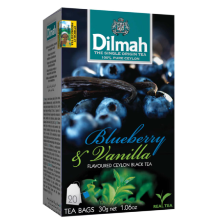 B401 DILMAH BLACK TEA WITH BLUEBERRY-VANILLA 12X(20X1.5G)