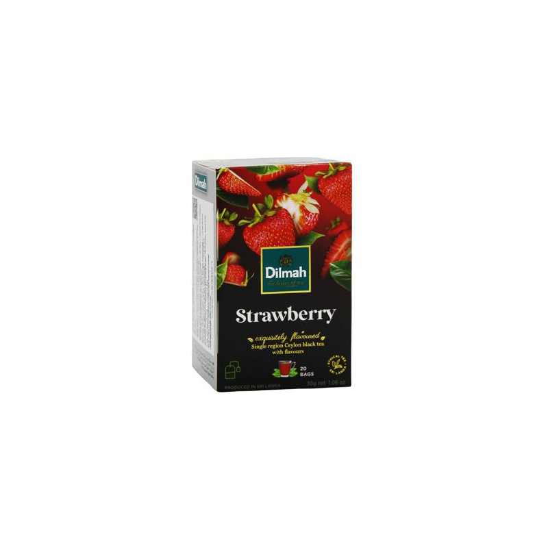 B402 DILMAH BLACK TEA WITH STRAWBERRY FLOVOUR 12X(20X1.5G)