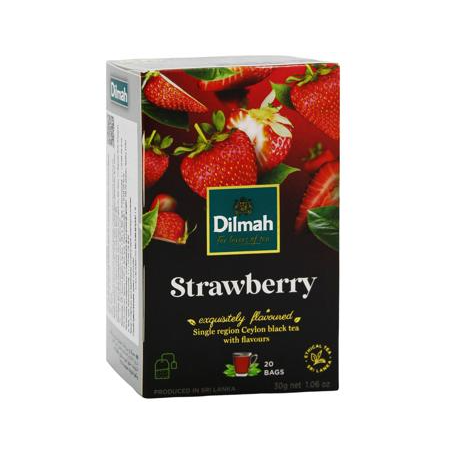 B402 DILMAH BLACK TEA WITH STRAWBERRY FLOVOUR 12X(20X1.5G)