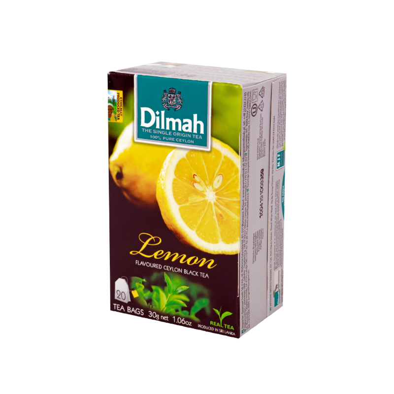 B404 DILMAH BLACK TEA WITH LEMON FLAVOUR 12X(20X1.5G)