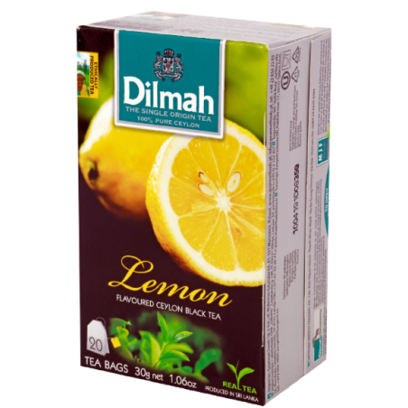 B404 DILMAH BLACK TEA WITH LEMON FLAVOUR 12X(20X1.5G)