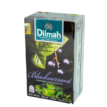 B405 DILMAH BLACK TEA WITH BLACKCURRANT FLAVOUR 12X(20X1.5G)
