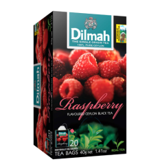 B406 DILMAH BLACK TEA WITH RASPBERRY FLAVOUR 12X(20X1.5G)