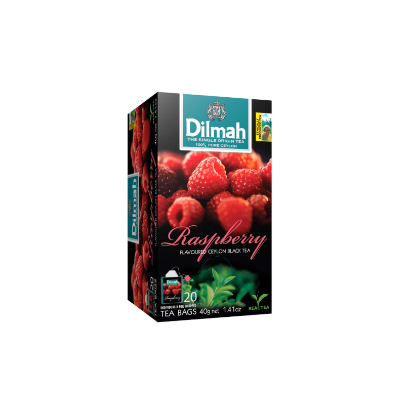 B406 DILMAH BLACK TEA WITH RASPBERRY FLAVOUR 12X(20X1.5G)
