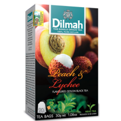 B400 DILMAH BLACK TEA WITH PEACH-LYCHEE 12X (20X1.5G)