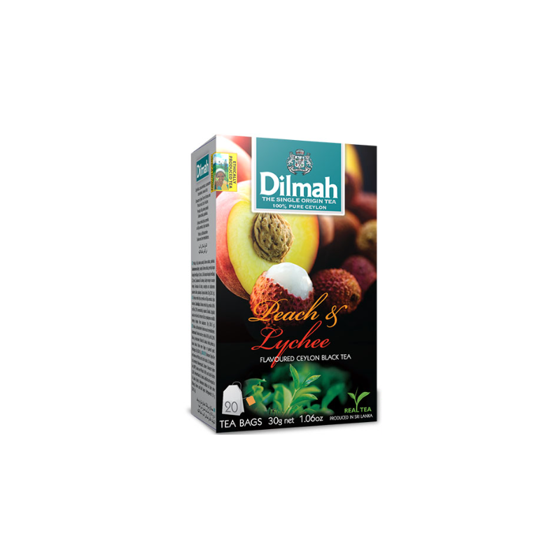 B400 DILMAH BLACK TEA WITH PEACH-LYCHEE 12X (20X1.5G)