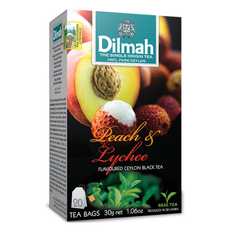 B400 DILMAH BLACK TEA WITH PEACH-LYCHEE 12X (20X1.5G)