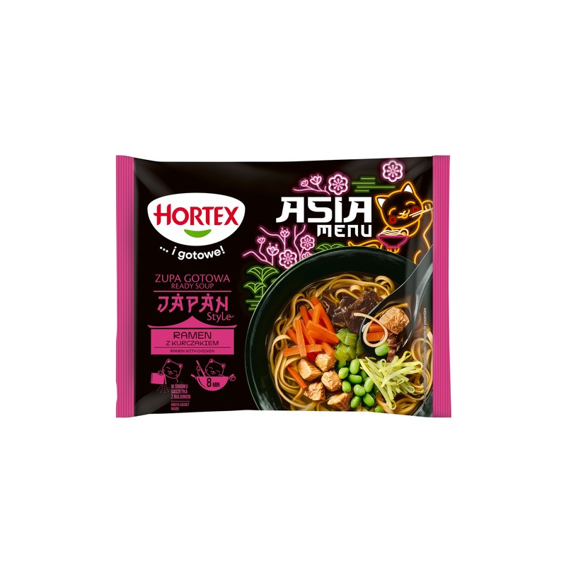 C578 HORTEX ZUPA JAPAN STYLE RAMEN Z KURCZAKIEM 14X400G