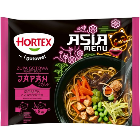 C578 HORTEX ZUPA JAPAN STYLE RAMEN Z KURCZAKIEM 14X400G