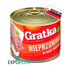 I036 GRATKA WIEPRZOWINA W SOS WLASN(6X525G)PORK IN OWN JUICE