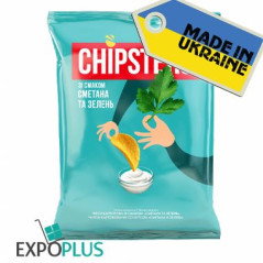 K057 CHIPSTERS CHIPS WITH SOUR CREAM WITH GREENS (16X120G)