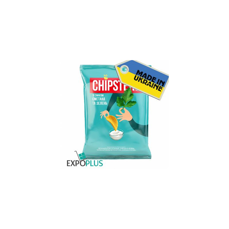 K057 CHIPSTERS CHIPS WITH SOUR CREAM WITH GREENS (16X120G)