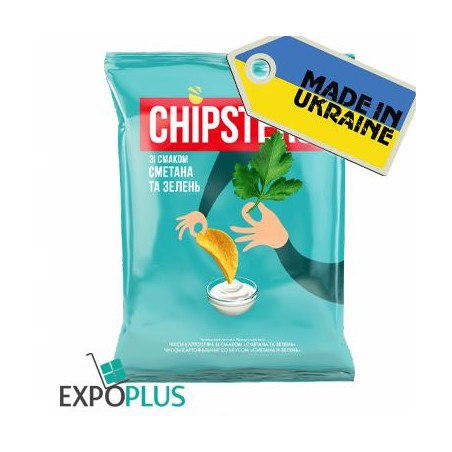 K057 CHIPSTERS CHIPS WITH SOUR CREAM WITH GREENS (16X120G)