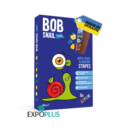 K075 BOB SNAIL APPLE PEAR BLUEBERRY STRIPE (7X84G)