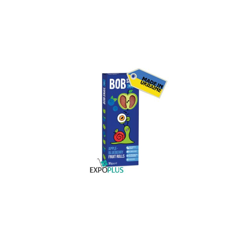 K080 BOB SNAIL FRUIT ROLLS APPLE-BLUEBERRY (24X30G)