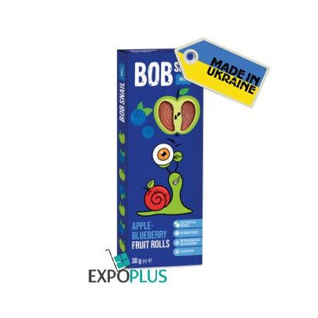 K080 BOB SNAIL FRUIT ROLLS APPLE-BLUEBERRY (24X30G)