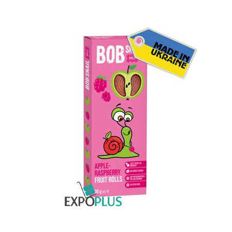 K081 BOB SNAIL FRUIT ROLLS APPLE-RASPBERRY (30GX24)