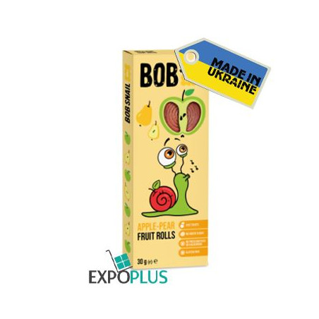 K082 BOB SNAIL FRUIT ROLLS APPLE-PEAR (30GX24)