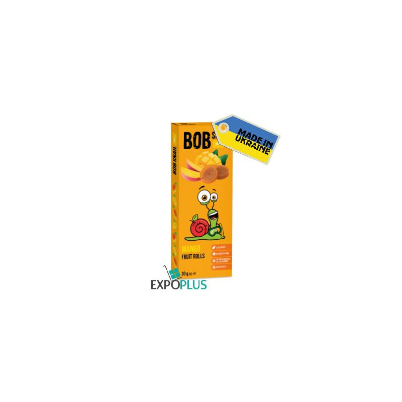 K083 BOB SNAIL FRUIT ROLLS MANGO (30GX24)