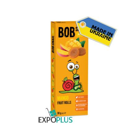K083 BOB SNAIL FRUIT ROLLS MANGO (30GX24)