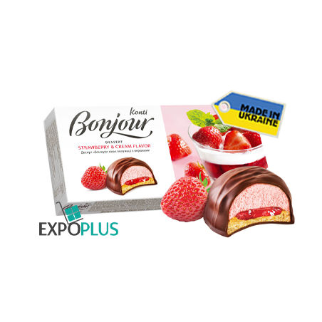K405 KONTI DESSERT BONJOUR STRAWBERRY WITH CREAM (9X232G)