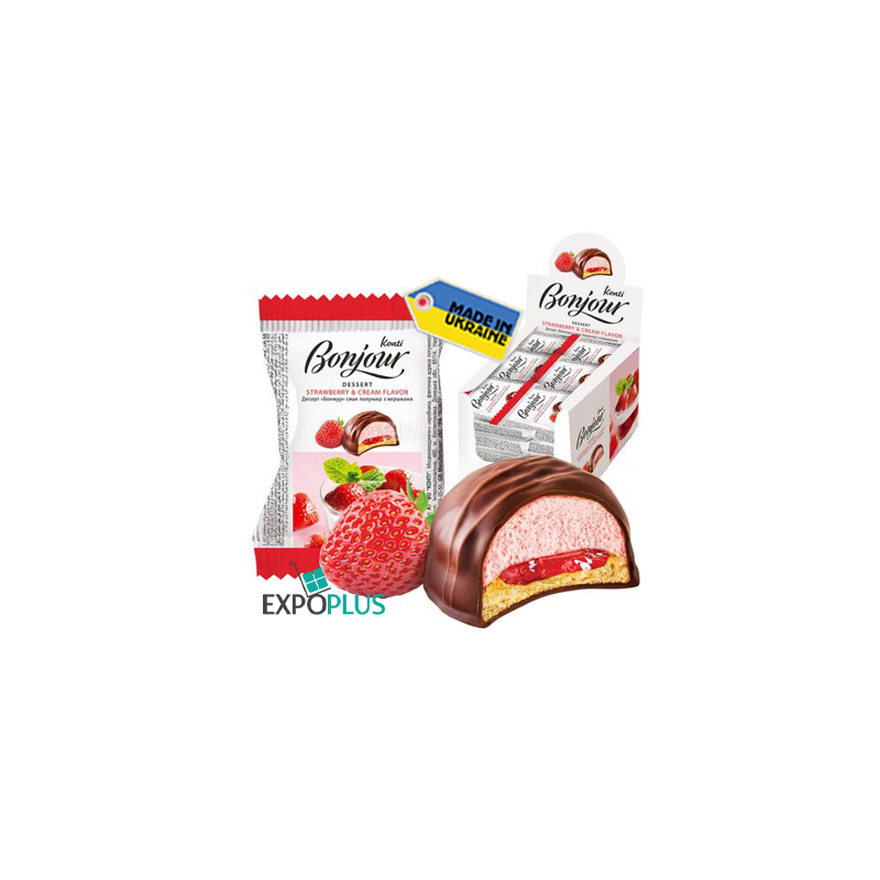 K407 KONTI DESSERT BONJOUR STRAWBERRY FLAVOUR (24X29G)