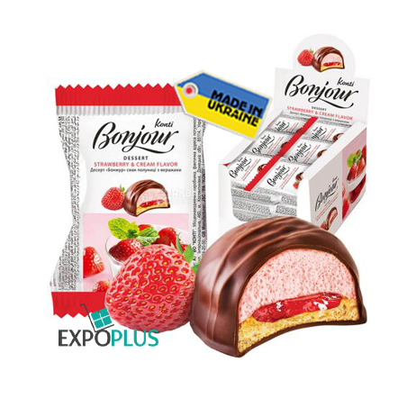K407 KONTI DESSERT BONJOUR STRAWBERRY FLAVOUR (24X29G)